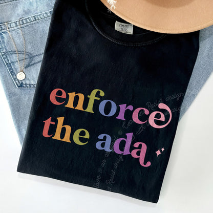 Enforce the Ada Care & Resist progressive t-shirt in Black