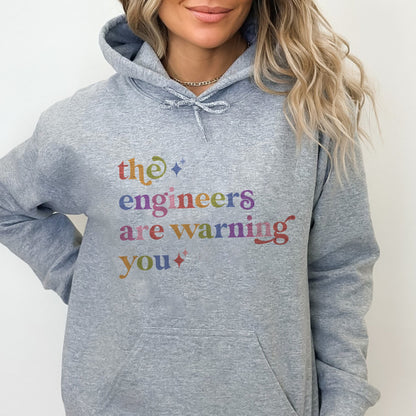 The Engineers are Warning You Care & Resist Gildan hoodie in Sport Grey