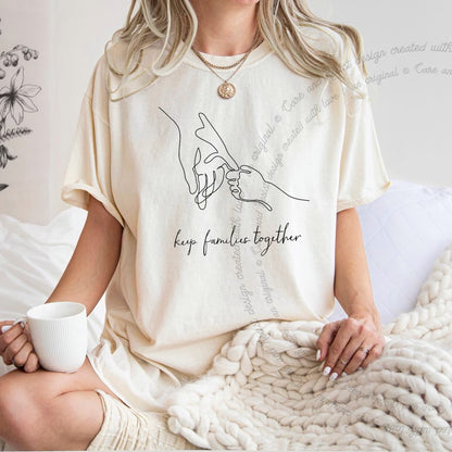 Keep Families Together Care & Resist progressive t-shirt in Ivory