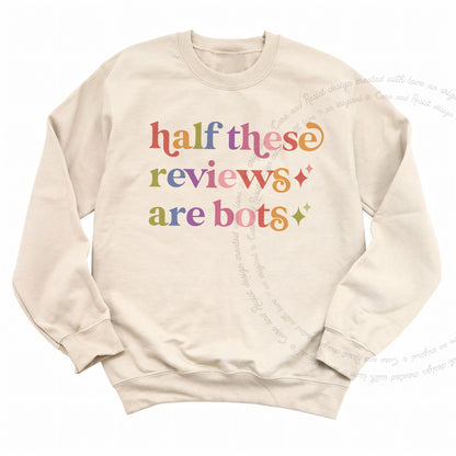 Half These Reviews are Bots Care & Resist Gildan crewneck sweatshirt in Sand