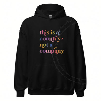 This Is a Country Not a Company Care & Resist Gildan hoodie in Black