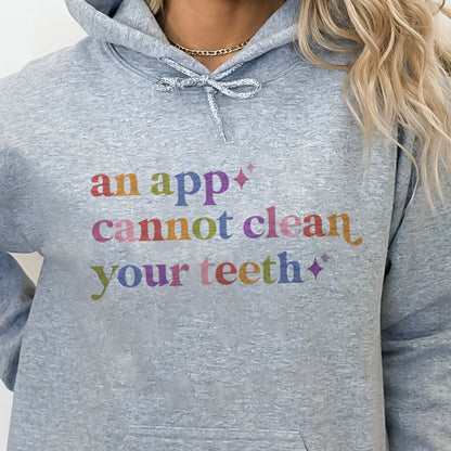 An App Cannot Clean Your Teeth Care & Resist Gildan hoodie in Sport Grey