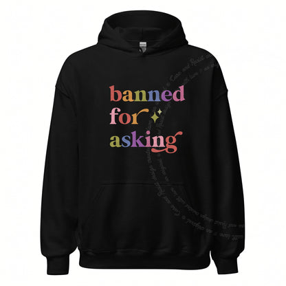 Banned for Asking Care & Resist Gildan hoodie in Black