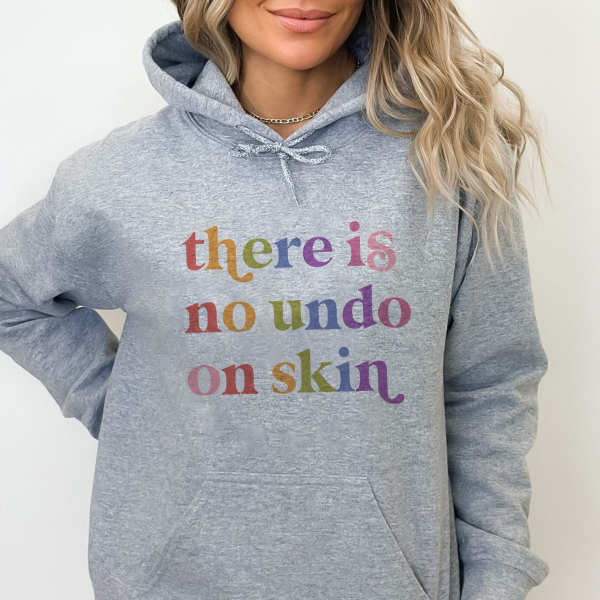 There is No Undo on Skin Care & Resist Gildan hoodie in Sport Grey