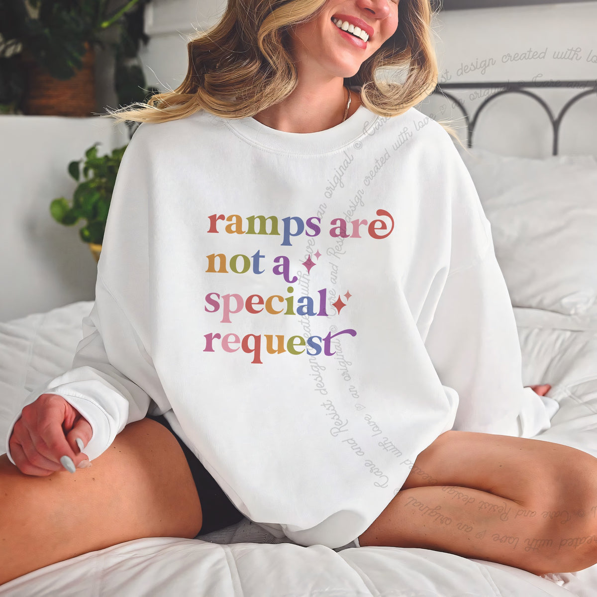 Ramps are not a Special Request Care & Resist Gildan crewneck sweatshirt in White
