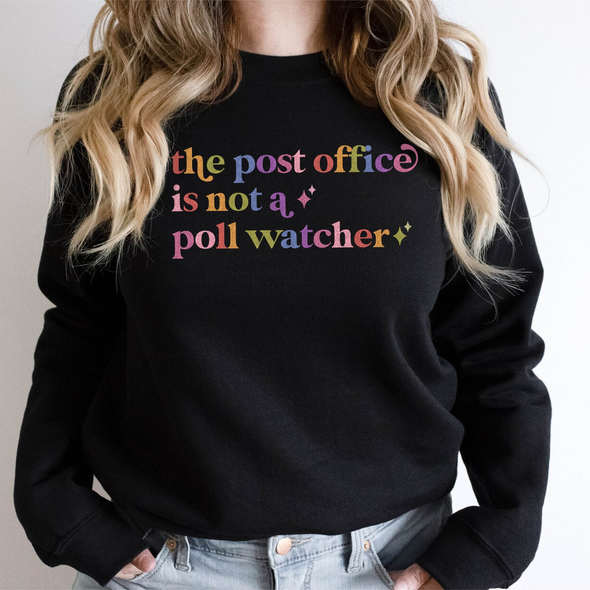 The Post Office is not a Poll Watcher Care & Resist Gildan crewneck sweatshirt in Black