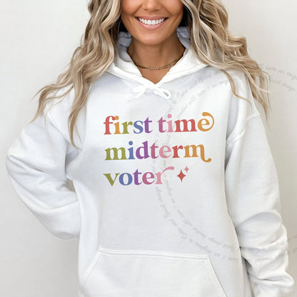 First Time Midterm Voter Care & Resist Gildan hoodie in White
