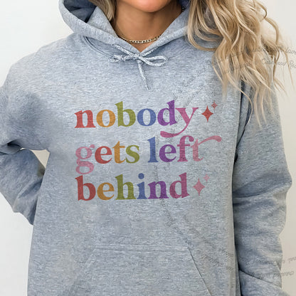 Nobody Gets Left Behind Care & Resist Gildan hoodie in Sport Grey