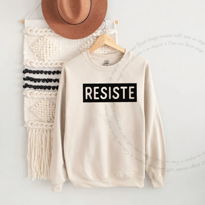 Resiste Care & Resist Gildan crewneck sweatshirt in Sand