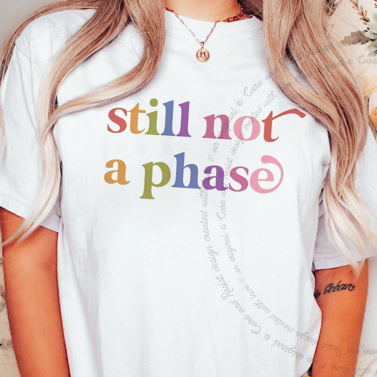 Still not a Phase Care & Resist progressive t-shirt in White