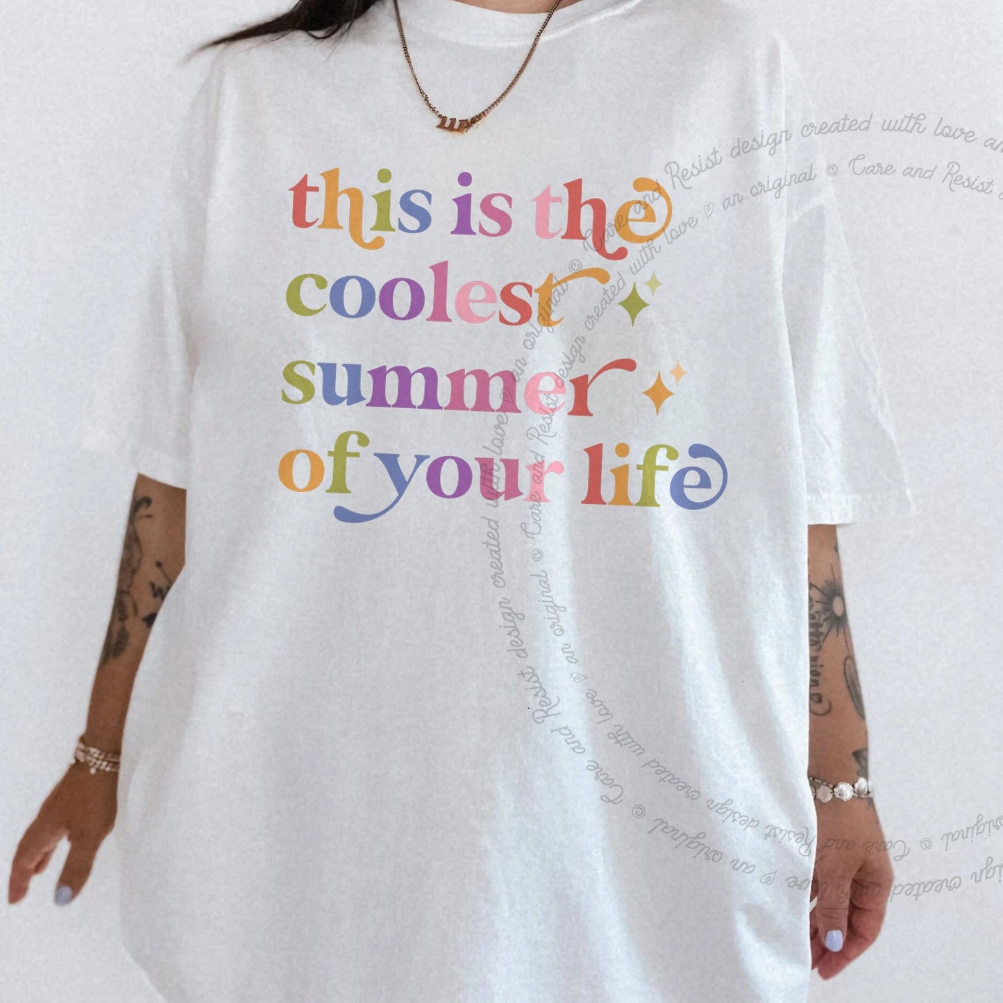 This is the Coolest Summer of Your Life Care & Resist rainbow Comfort Colors tee, White
