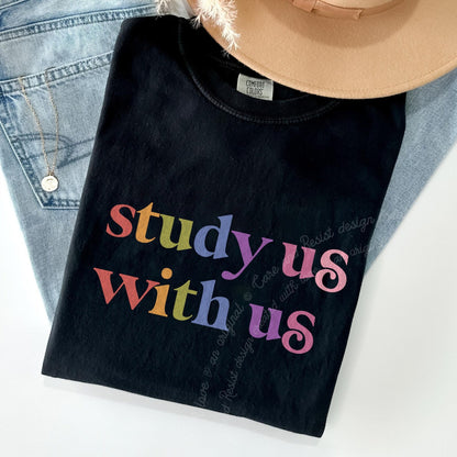 Study Us With Us Care & Resist rainbow tee