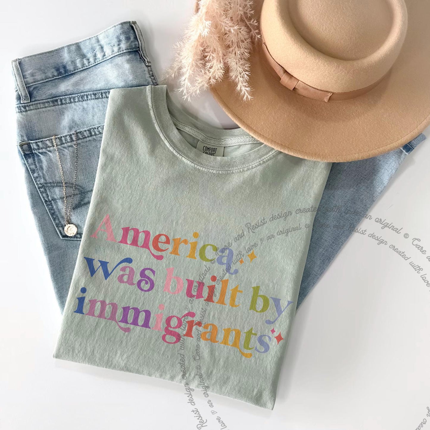America Was Built By Immigrants Comfort Colors T-Shirt