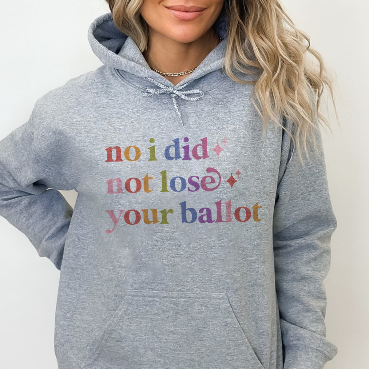 No I Did not Lose Your Ballot Care & Resist Gildan hoodie in Sport Grey