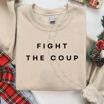 Fight the Coup Care & Resist Gildan crewneck sweatshirt in Sand