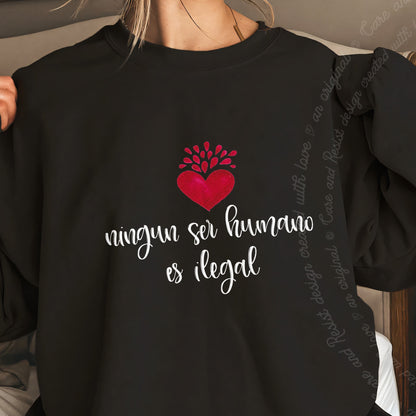 Ningun Ser Humano Es Ilegal Care & Resist Gildan crewneck sweatshirt in Black