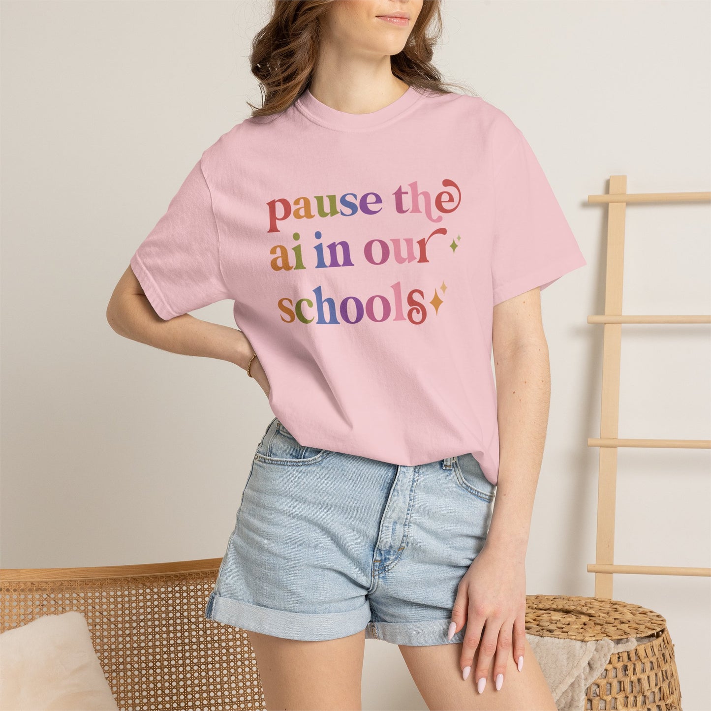 Pause the Ai in Our Schools Comfort Colors Unisex T-Shirt