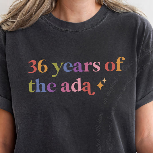 36 Years of the Ada Care & Resist progressive t-shirt in Graphite