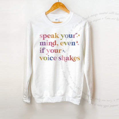 Speak Your Mind Care & Resist Gildan crewneck sweatshirt in White