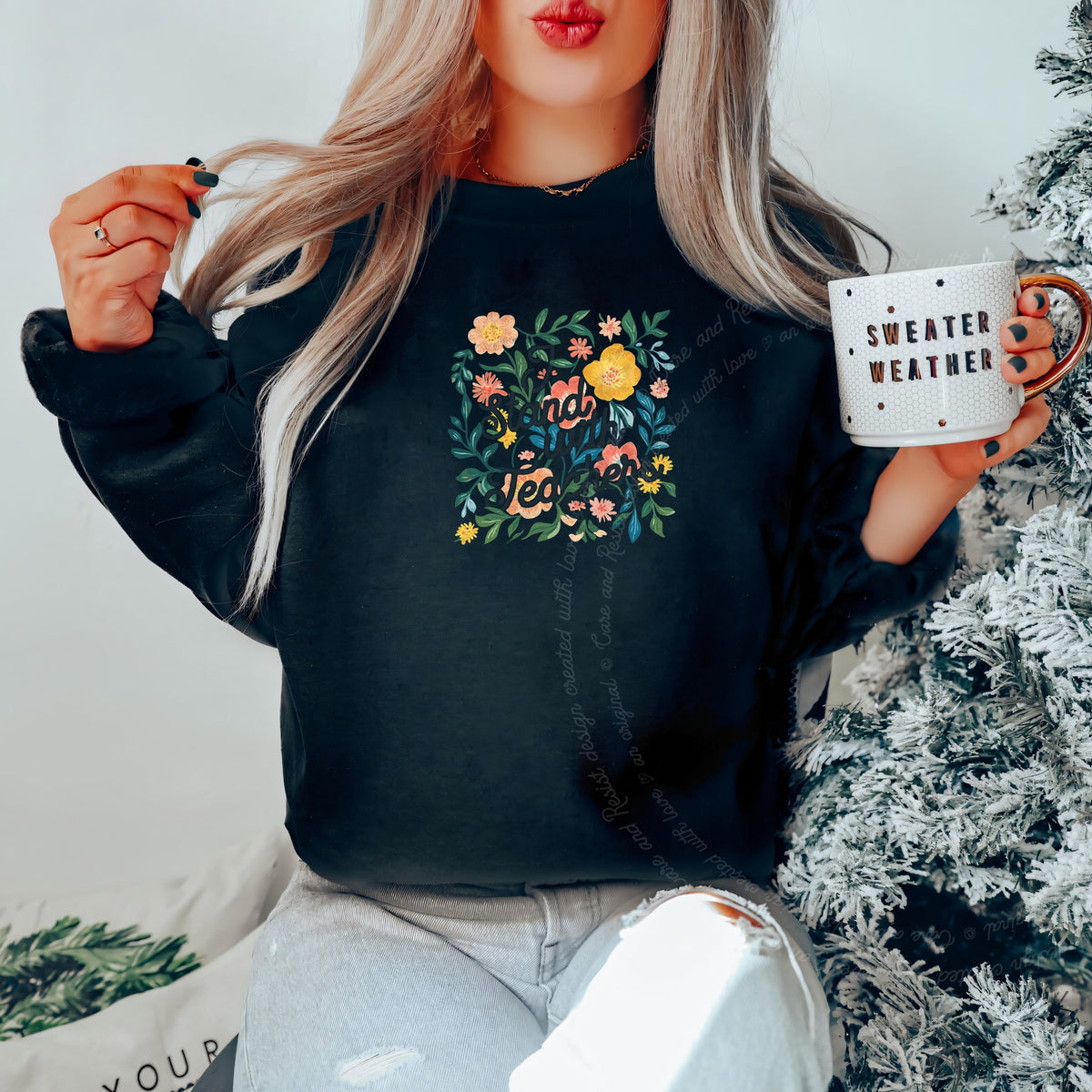 I Stand With Teachers Care & Resist Gildan crewneck sweatshirt in Black