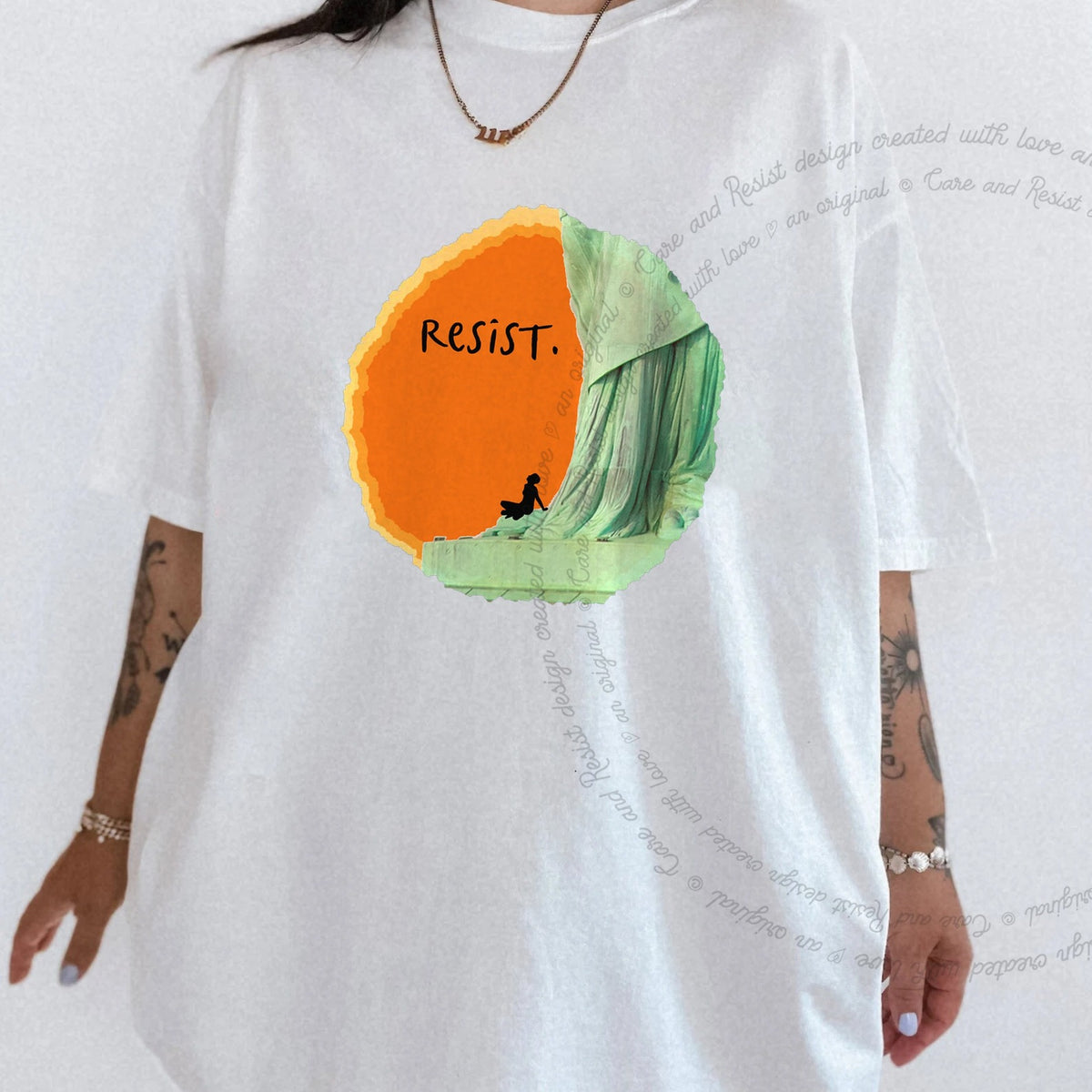 Resist Care & Resist progressive t-shirt in White