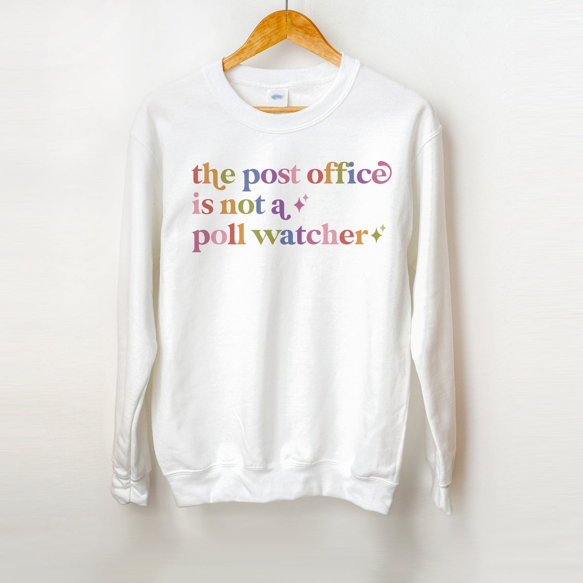 The Post Office is not a Poll Watcher Care & Resist Gildan crewneck sweatshirt in White