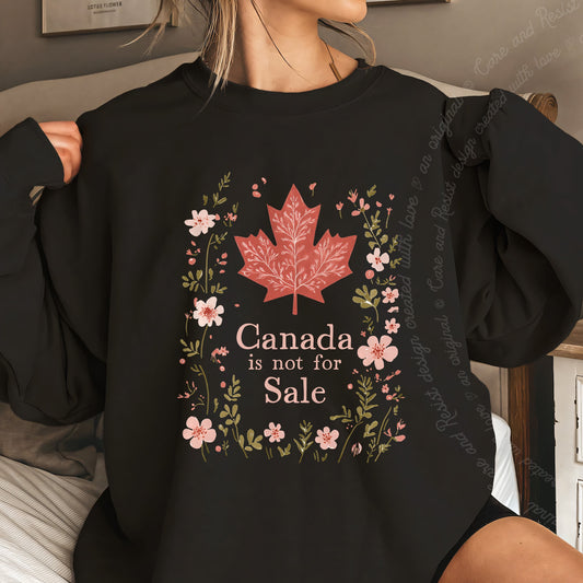 Canada Is Not for Sale Care & Resist Gildan crewneck sweatshirt in Black