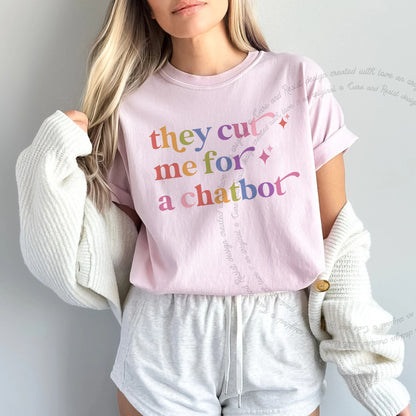 They Cut Me for a Chatbot Care & Resist rainbow tee