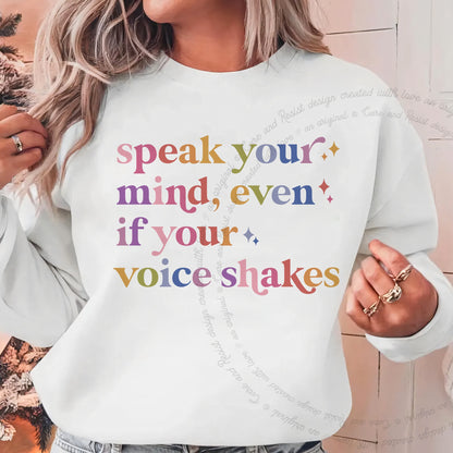 Speak Your Mind Care & Resist Gildan crewneck sweatshirt in White