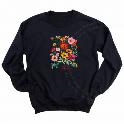 Only Weak People Are Cruel Care & Resist Gildan crewneck sweatshirt in Black