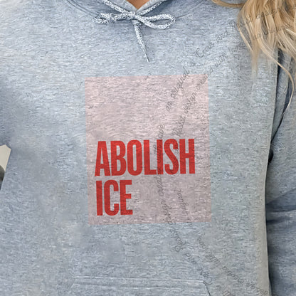 Abolish ICE Care & Resist Gildan hoodie in Sport Grey