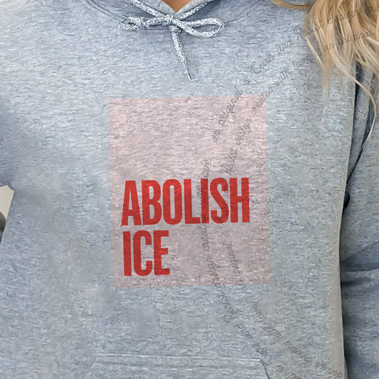 Abolish ICE Care & Resist Gildan hoodie in Sport Grey