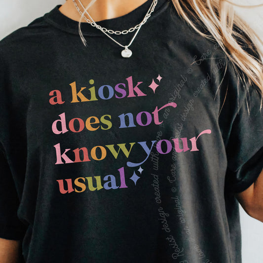 A Kiosk Does not Know Your Usual Care & Resist progressive t-shirt in Black