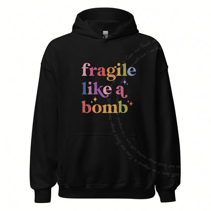 Fragile Like a Bomb Care & Resist Gildan hoodie in Black