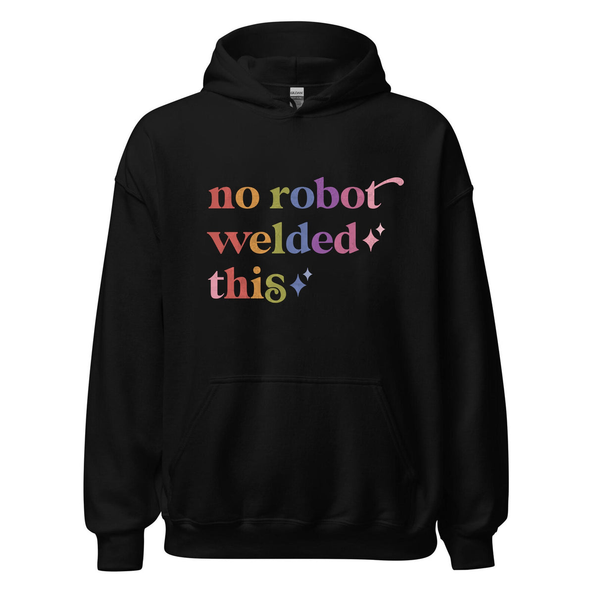 No Robot Welded This Care & Resist Gildan hoodie in Black