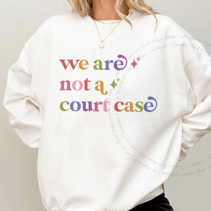 We are not a Court Case Care & Resist Gildan crewneck sweatshirt in White