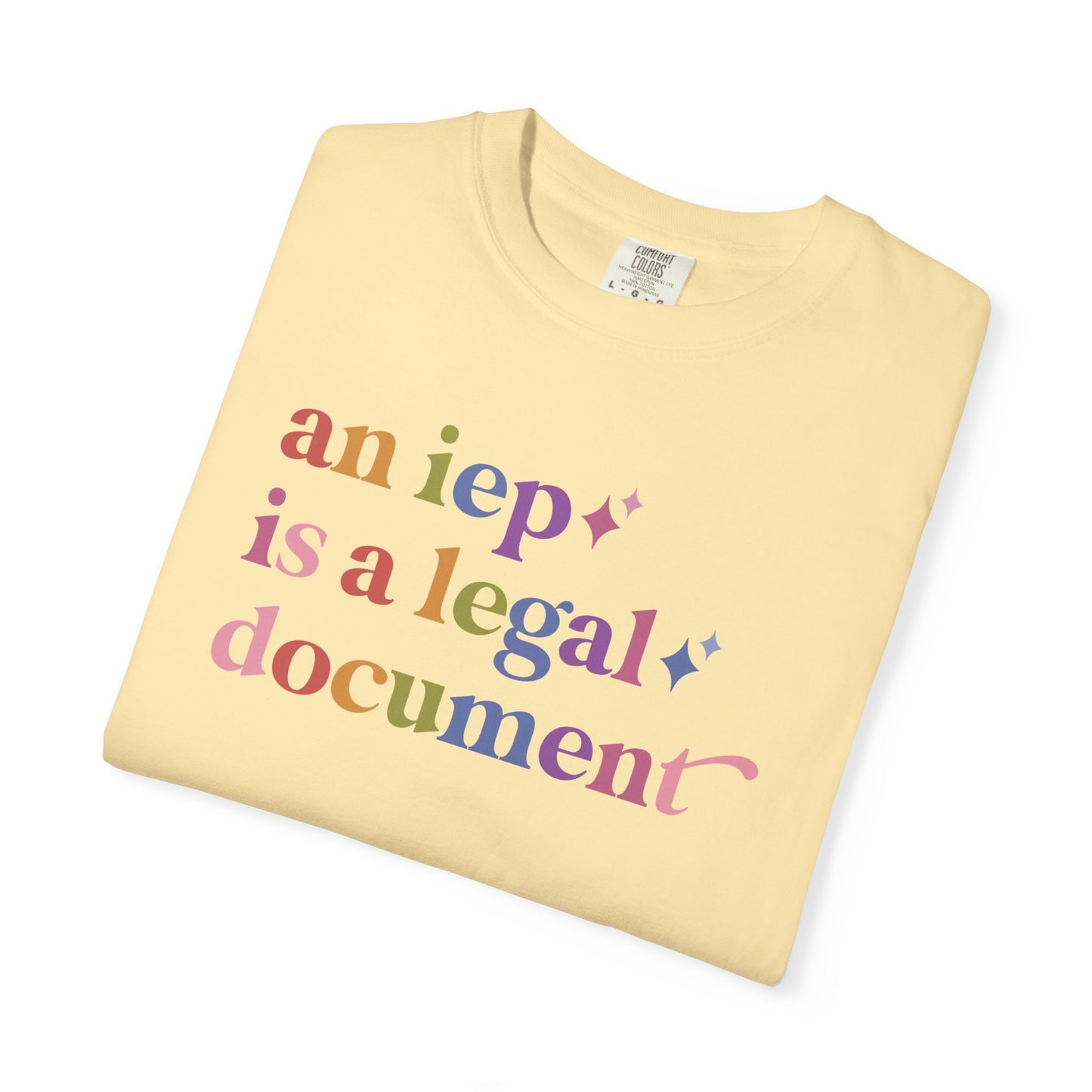 An Iep is a Legal Document Care & Resist rainbow Comfort Colors tee