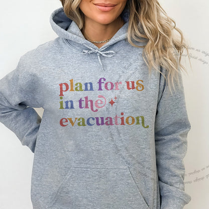 Plan for Us in the Evacuation Care & Resist Gildan hoodie in Sport Grey