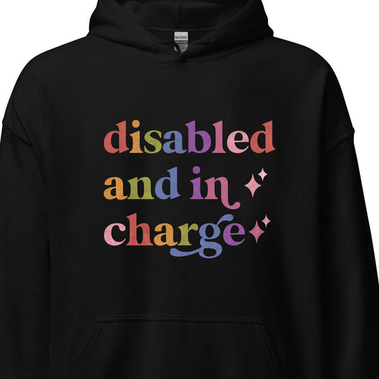 Disabled and in Charge Care & Resist Gildan hoodie in Black