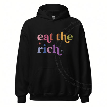 Eat the Rich Care & Resist Gildan hoodie in Black