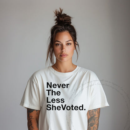 Nevertheless She Voted Care & Resist progressive t-shirt in Ivory