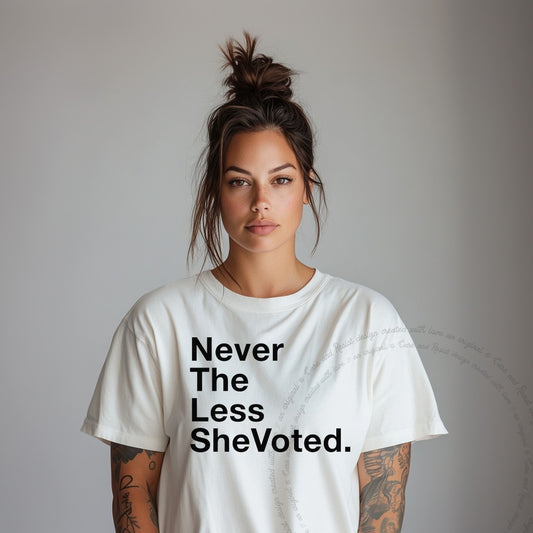 Nevertheless She Voted Care & Resist progressive t-shirt in Ivory