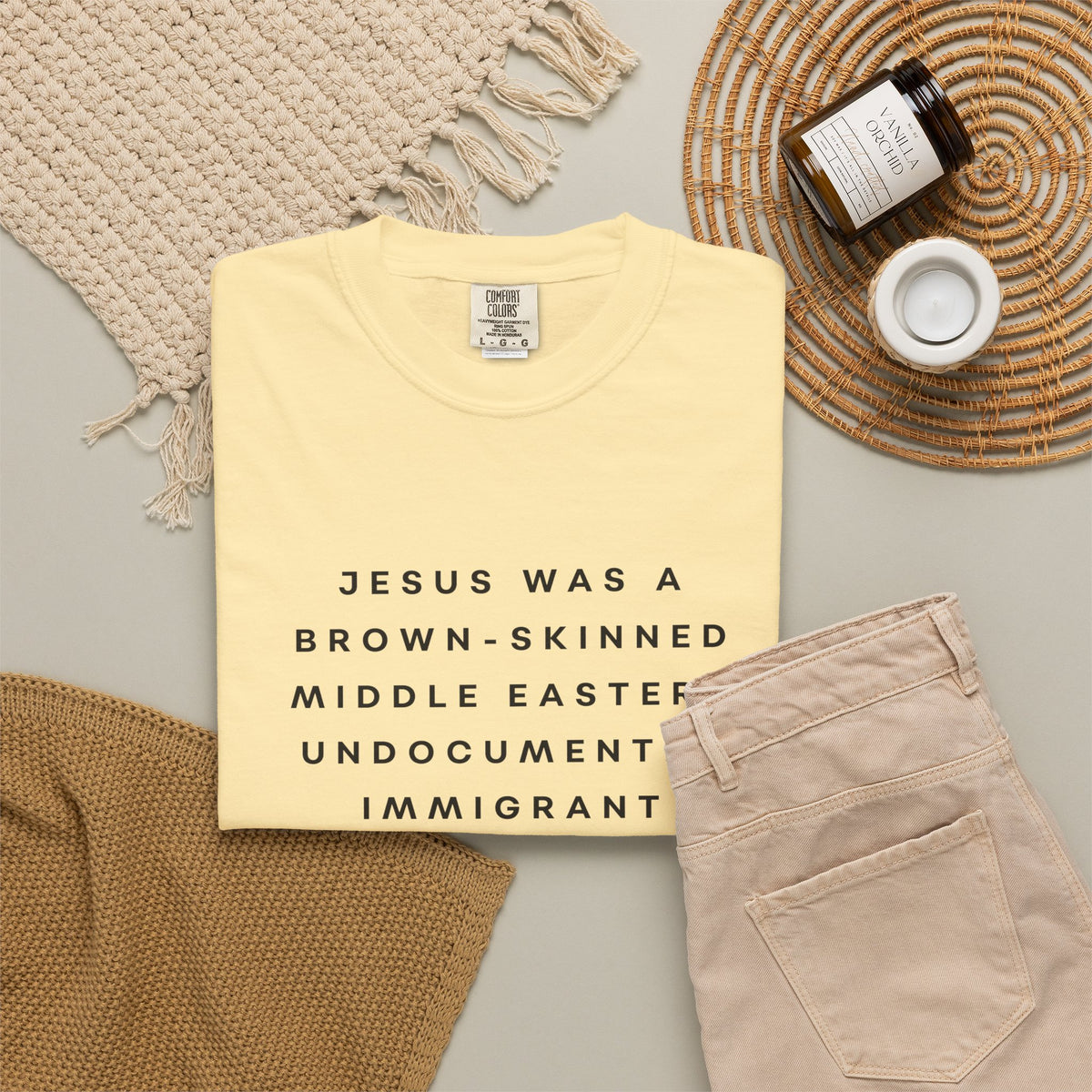 Jesus Was a Brown-skinned Middle Eastern Undocumented Immigrant Comfort Colors Unisex T-Shirt