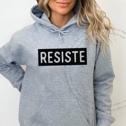 Resiste Care & Resist Gildan hoodie in Sport Grey