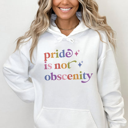 Pride is not Obscenity Care & Resist Gildan hoodie in White