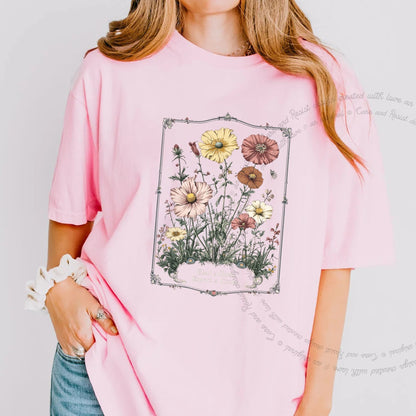 Elect a Clown Expect a Circus Floral Care & Resist progressive t-shirt in Blossom