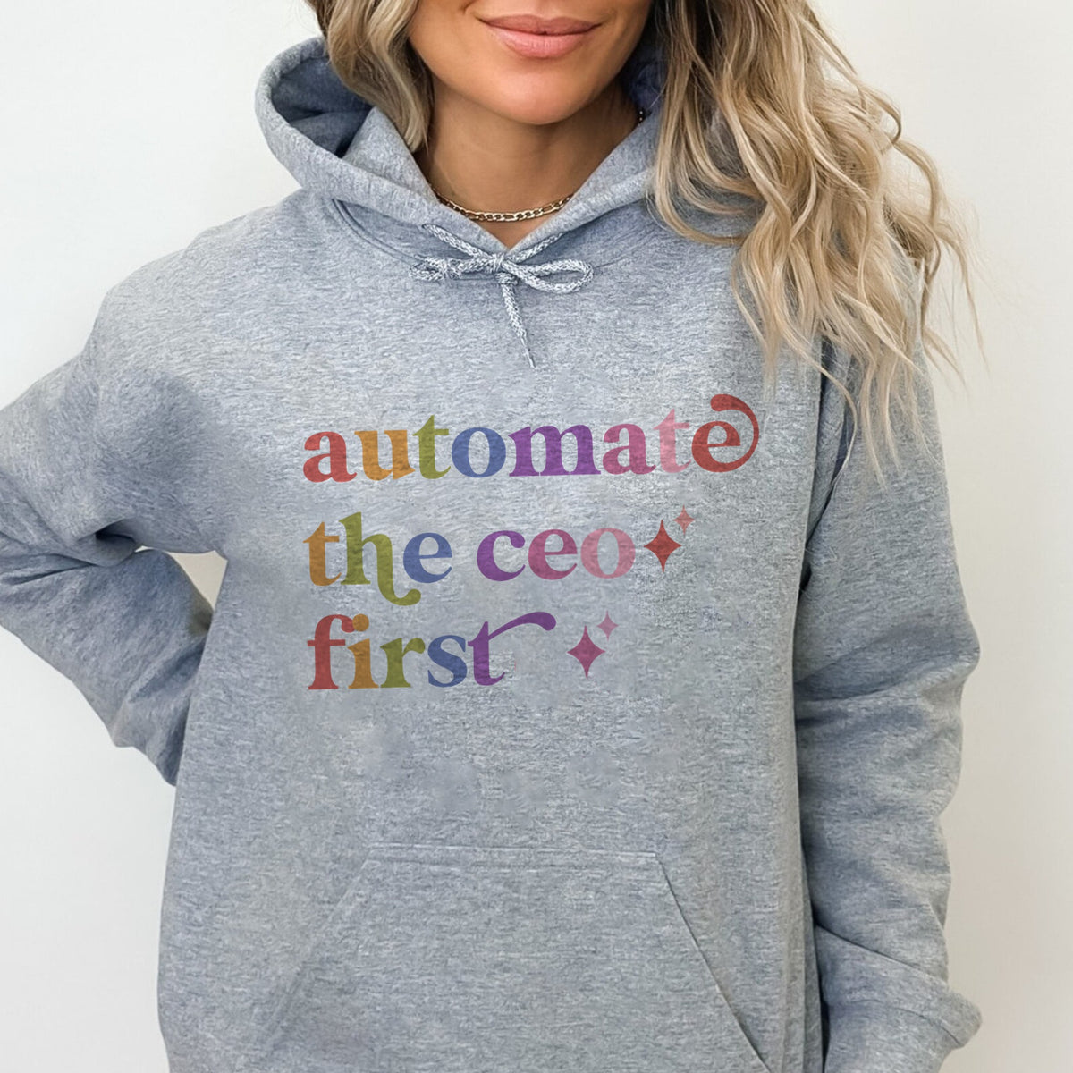 Automate the Ceo First Care & Resist Gildan hoodie in Sport Grey