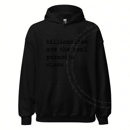 Billionaires Are the Real Parasite Class Care & Resist Gildan hoodie in Black