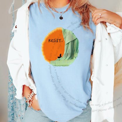 Resist Care & Resist progressive t-shirt in Chambray