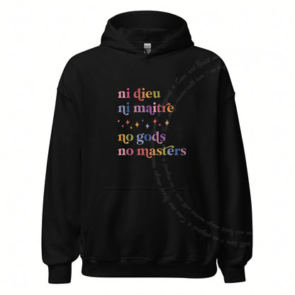 Ni Dieu Ni Maitre No Gods No Masters Care & Resist Gildan hoodie in Black